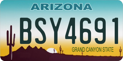 AZ license plate BSY4691