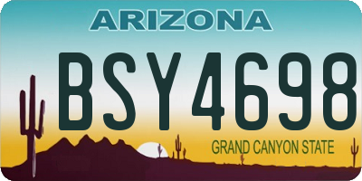 AZ license plate BSY4698