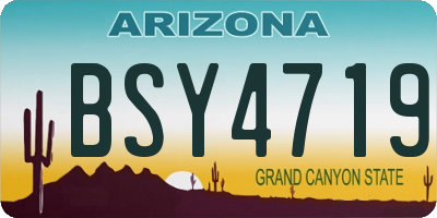 AZ license plate BSY4719