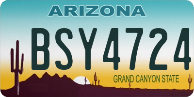 AZ license plate BSY4724