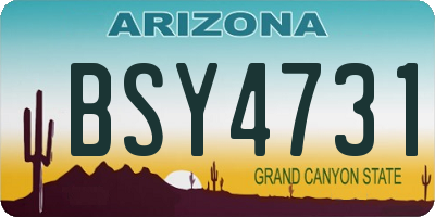 AZ license plate BSY4731