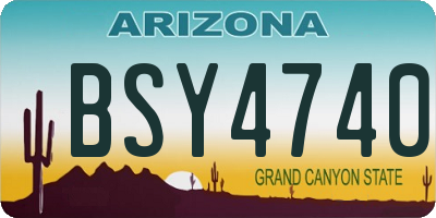 AZ license plate BSY4740