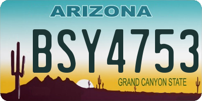 AZ license plate BSY4753