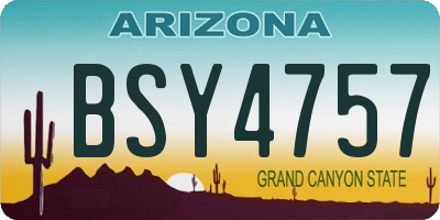 AZ license plate BSY4757