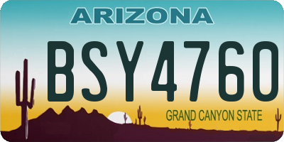 AZ license plate BSY4760