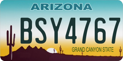 AZ license plate BSY4767