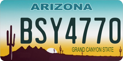 AZ license plate BSY4770