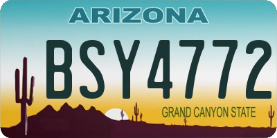 AZ license plate BSY4772