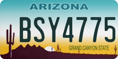 AZ license plate BSY4775