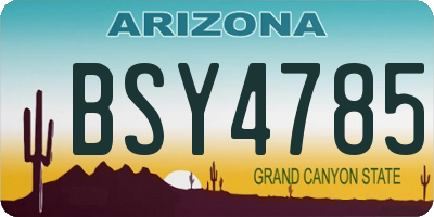 AZ license plate BSY4785