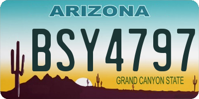 AZ license plate BSY4797