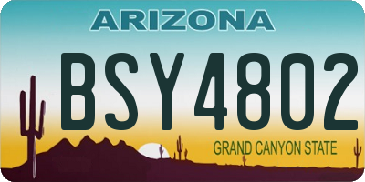 AZ license plate BSY4802