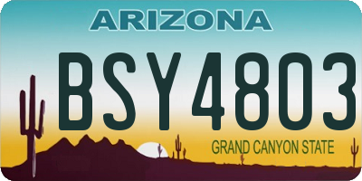 AZ license plate BSY4803