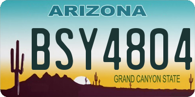AZ license plate BSY4804