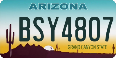 AZ license plate BSY4807