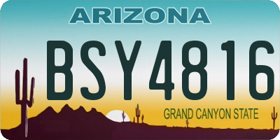 AZ license plate BSY4816