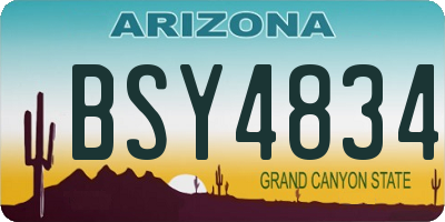 AZ license plate BSY4834