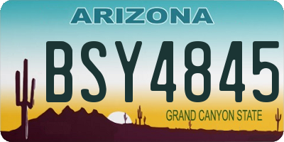 AZ license plate BSY4845