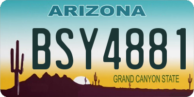 AZ license plate BSY4881