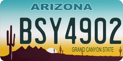 AZ license plate BSY4902