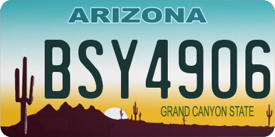 AZ license plate BSY4906