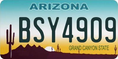 AZ license plate BSY4909
