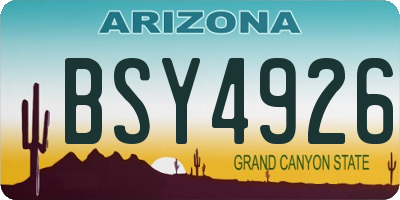 AZ license plate BSY4926