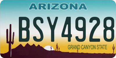 AZ license plate BSY4928