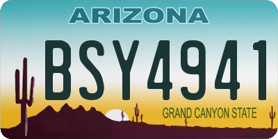 AZ license plate BSY4941