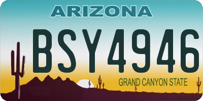 AZ license plate BSY4946