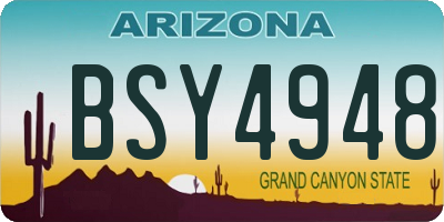 AZ license plate BSY4948