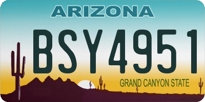 AZ license plate BSY4951
