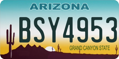 AZ license plate BSY4953