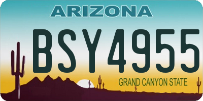 AZ license plate BSY4955