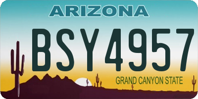 AZ license plate BSY4957