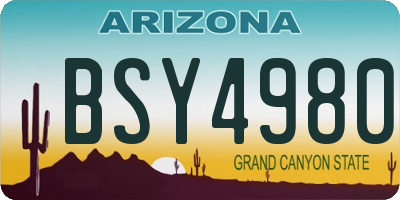 AZ license plate BSY4980