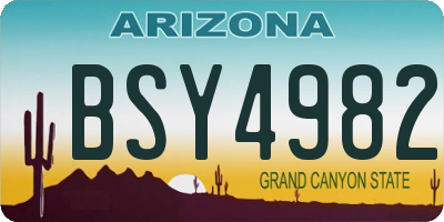 AZ license plate BSY4982