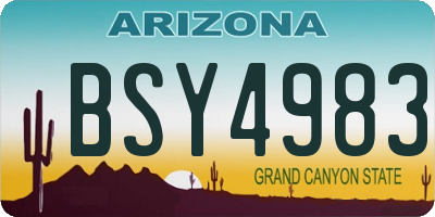 AZ license plate BSY4983