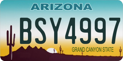 AZ license plate BSY4997