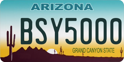 AZ license plate BSY5000
