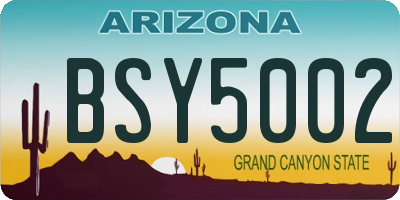 AZ license plate BSY5002