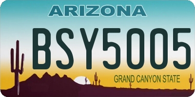 AZ license plate BSY5005