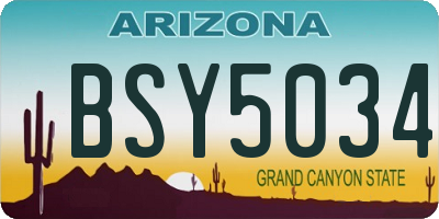 AZ license plate BSY5034