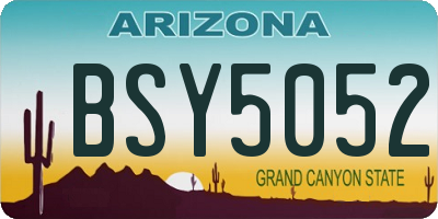 AZ license plate BSY5052
