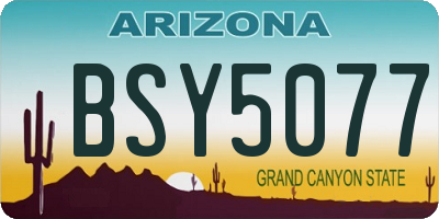 AZ license plate BSY5077