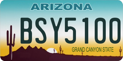 AZ license plate BSY5100