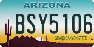 AZ license plate BSY5106