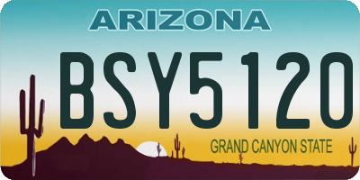 AZ license plate BSY5120