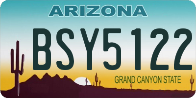 AZ license plate BSY5122