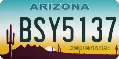 AZ license plate BSY5137